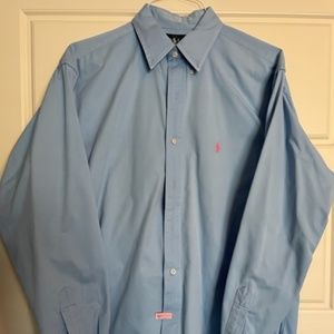 Classic Ralph Lauren Polo Blake Shirt, Men's Medium, Light Blue